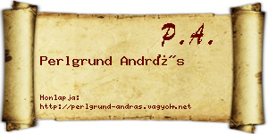Perlgrund András névjegykártya